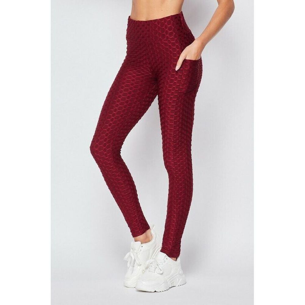 World of Leggings Scrunch Butt Textured High Waisted Plus Size Leggings with